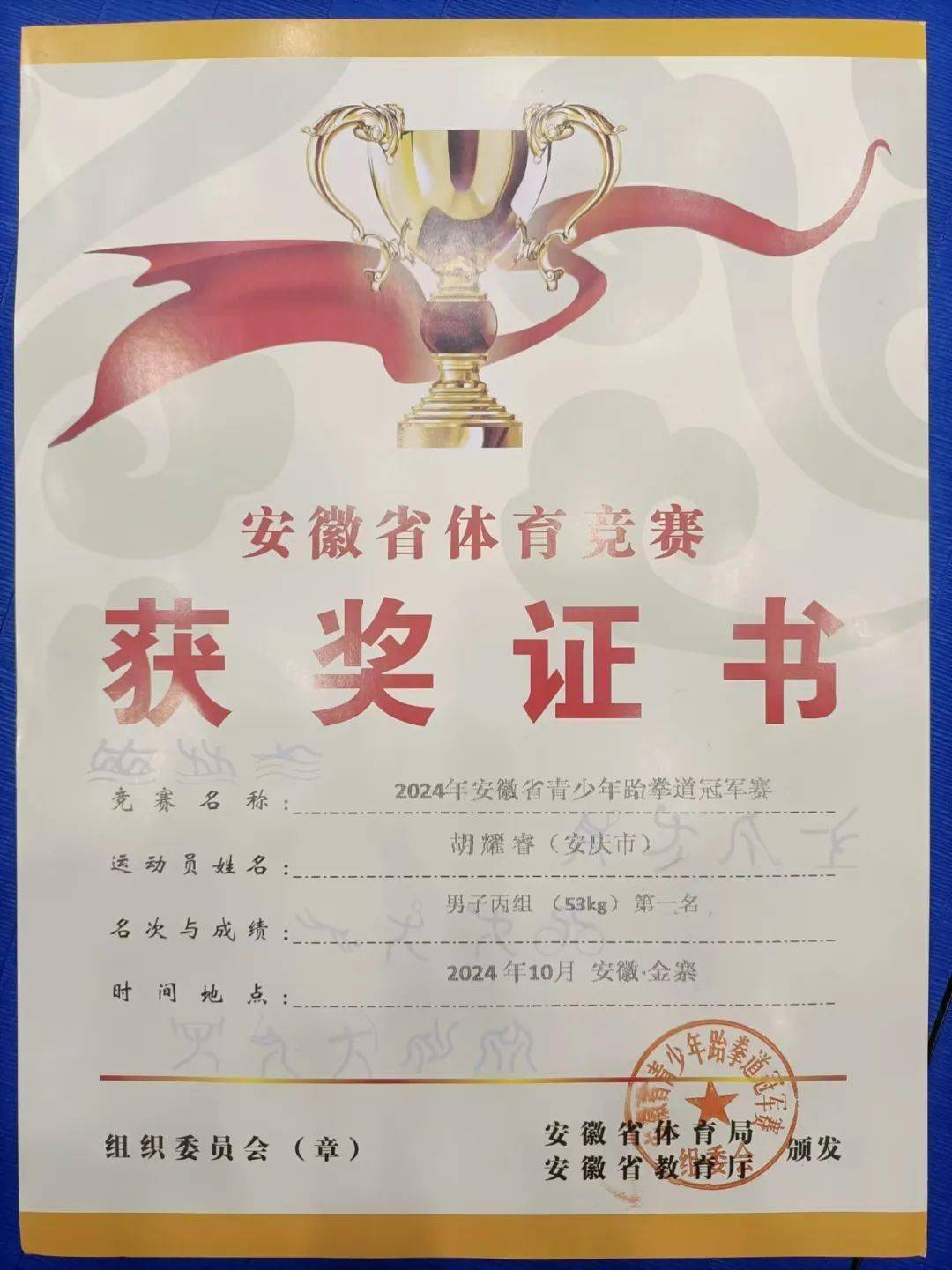 跆拳道比赛中美国选手斩获奖牌