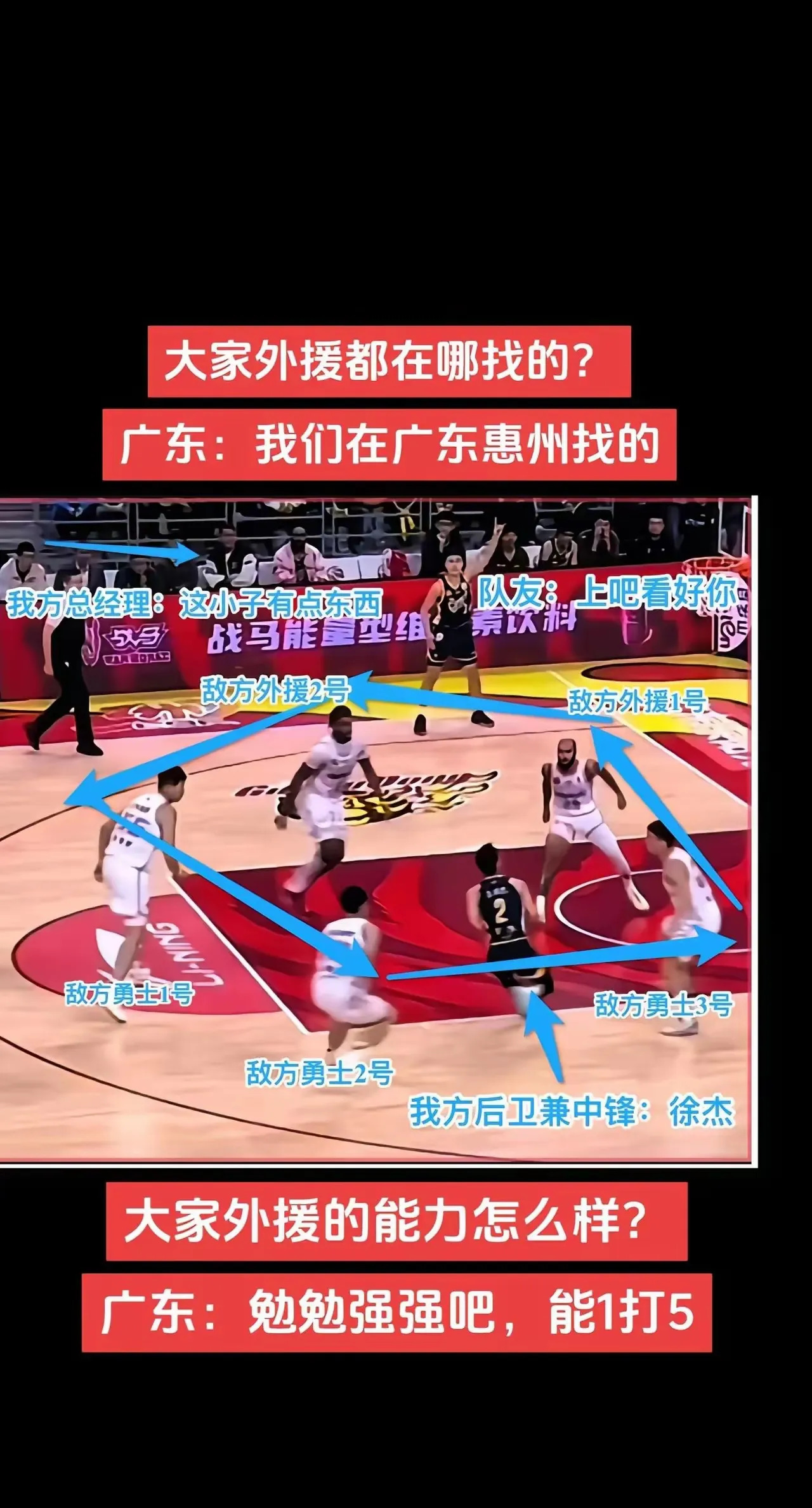 比赛中球员硬碰硬，为球队取得压倒性胜利